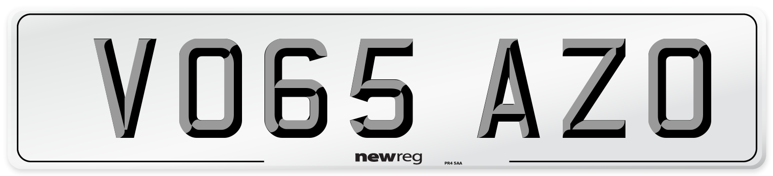 VO65 AZO Number Plate from New Reg